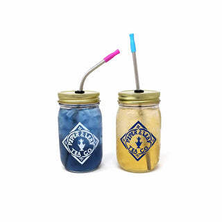 Signature Mason Drinking Jar with Easy-Bite Stainless Steel Straw - Pint Size